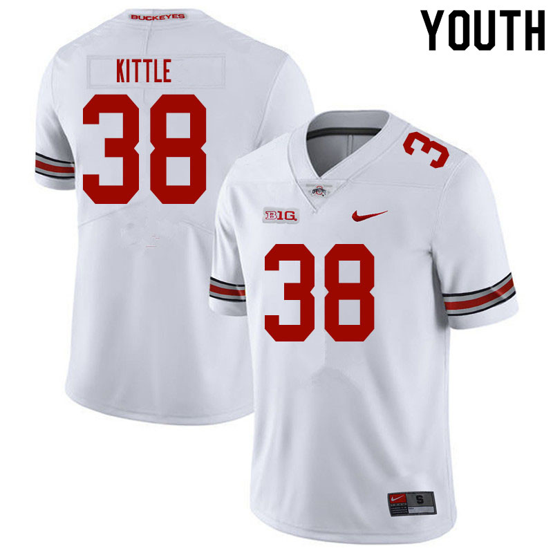 Ohio State Buckeyes Cameron Kittle Youth #38 White Authentic Stitched College Football Jersey